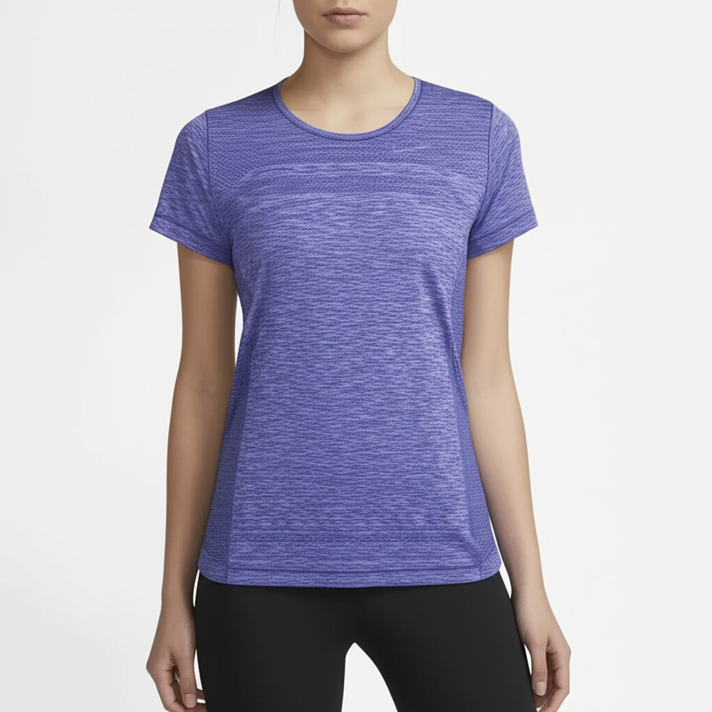 Nike Heathered Purple Dri-FIT Short Sleeve Crew Neck Athletic Size Medium